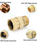 No Hassle Full Flow Brass Garden Hose Quick Release Adapter Fitting With Male And Female Connectors Full Port Quick Disconnect