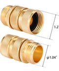Brass Garden Hose Quick Connect Set Three Quarter Inch Male And Female Connectors Heavy Duty Fittings side view
