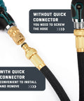 Solid Brass Garden Hose Quick Connect Set Three Quarter Inch GHT No Leak Fittings Heavy Duty Pro Grade Adapters in use