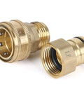 Heavy Duty Built Tough Three Quarters Inch Full Flow Garden Hose Quick Connect Fittings Lead Free Brass Full Port Connectors Coupler