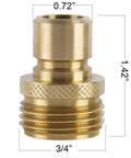 Brass Garden Hose Quick Connect Kit With 3 Female Couplers And 6 Male Nipples For 3/4 Inch GHT Water Hose Connectors side view