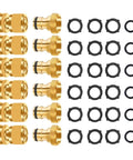 Garden Hose Quick Connector Set Three Quarters Inch GHT Brass No Leak Adapters Female And Male Heavy Duty Rust Resistant Easy To Use 6 Pack