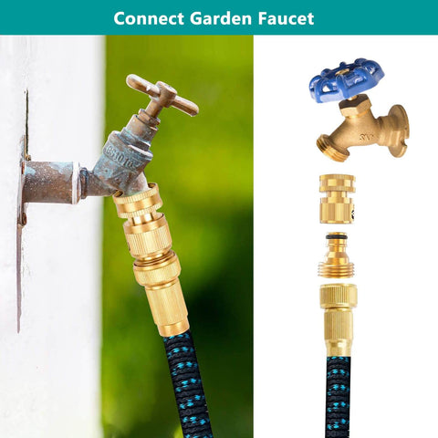 Solid Brass Garden Hose Quick Connectors Three Quarter Inch Thread Fittings No Leak Water Hose Male And Female Easy Connect