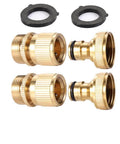 Heavy Duty Brass Garden Hose Quick Connector Set Three Quarters Inch GHT Easy Connect Fittings for hoses and watering tools