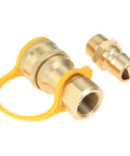 One Half Inch Brass Gas Quick Connect Kit With Male Insert Plug, Natural Gas And Propane Quick Connect Adapter for Easy Hose Hookup