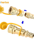 One Half Inch Brass Gas Quick Connect Kit With Male Insert Plug, Natural Gas And Propane Quick Connect Adapter for secure hose connection