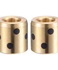 Wrapped Oilless Brass Graphite Sleeve Bearings Set of 2, 8mm Bore, 15mm Outer Diameter, 15mm Length, Self Lubricating Bushings