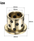 4 Pieces Flange Sleeve Bearings 16mm Bore 22mm Outer Diameter 20mm Length Self Lubricating Brass Graphite Oilless Bushings