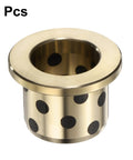 4 Pieces Flange Sleeve Bearings 16mm Bore 22mm Outer Diameter 20mm Length Self Lubricating Brass Graphite Oilless Bushings