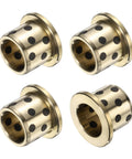 4 Pieces Flange Sleeve Bearings 16mm Bore 22mm Outer Diameter 20mm Length Self Lubricating Brass Graphite Oilless Bushings