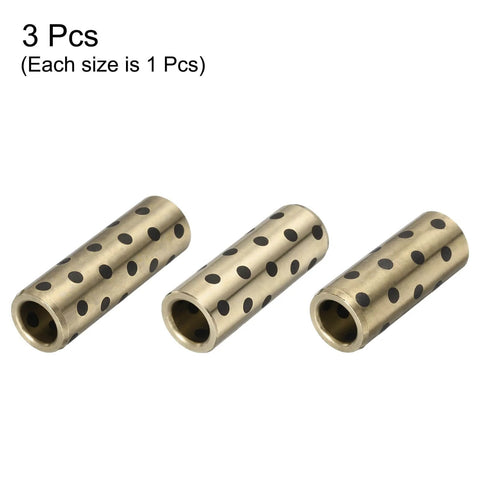 Brass Graphite Oilless Sleeve Bearings Set Of 3 12mm Bore 18mm Outer Diameter Self Lubricating Wrapped Graphite Bushing