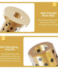 2 Pcs Brass Graphite Wrapped Oilless Bushings JFB Flanged Sleeve Bearings With 12mm ID 15mm OD 10mm Length Flange Dia 21mm Self Lubricating Plain Bearing For Rotating Or Transmission Machinery showing high-strength brass alloy and self-lubricating properties