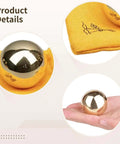 Brass Balls For Hand Exercise - 1.5 Inch Copper Balls - Boost Grip & Finger Strength - Smooth & Portable Hand Therapy Tools