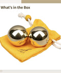 Brass Balls For Hand Exercise - 1.5 Inch Copper Balls on yellow pouch for grip and stress relief