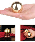2 Pcs Brass Balls,Hand Therapy Balls in hand, golden brass exercise ball for stress relief and meditation, 38mm diameter, polished finish