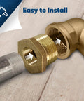 2-1/2 X 1-1/2-Inch Brass Hex Bushing, No Lead for CNC axis motion, anti-backlash setup, smoother linear travel, close-up