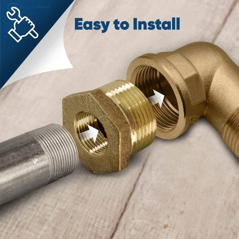 2-1/2 X 1-1/2-Inch Brass Hex Bushing, No Lead for CNC axis motion, anti-backlash setup, smoother linear travel, close-up