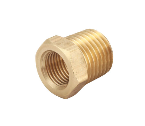 Beefy Brass Reducer Hex Bushing Set One Quarter NPT Male To One Eighth NPT Female Threads For Plumbing And Fluid Transfer
