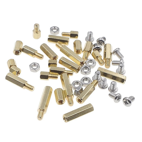 M4 Brass Hex Spacer Standoff Kit With Screws And Nuts 160 Pieces Male-Female Includes Plastic Storage Box M4 Thread 0.7mm Hex Size