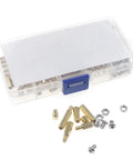M4 Brass Hex Spacer Standoff Kit With Screws And Nuts 160 Pieces Male-Female Includes Plastic Storage Box M4 Thread 0.7mm Hex Size