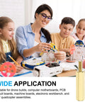 Classroom with teacher and students building electronics; inset shows 10 Pcs Brass Hex Spacer Screws M2.5 X 25mm And 6mm Brass Hex Standoffs.