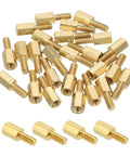 Brass Hex Standoff Set M2.5 Threaded Spacers For PCB Drone Quad Copter And Computer Build 25 Pcs Gold Finish 6mm Plus 6mm Lengths