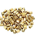 Brass Hex Standoff Spacer M3 Female Thread, 5mm Hex Width, 6mm Pillar Length for PCBs and Electronics, pack of 100 in gold tone