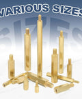 Brass Hex Standoff Set M2.5 Threaded Spacers For PCB Drone Quad Copter And Computer Build 25 Pcs Gold Finish in various sizes.