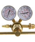 Front view of Nitrogen And Inert Gas High Pressure Regulator With 0-1400 PSI Output, single stage piston style, brass body and CGA 580 connection