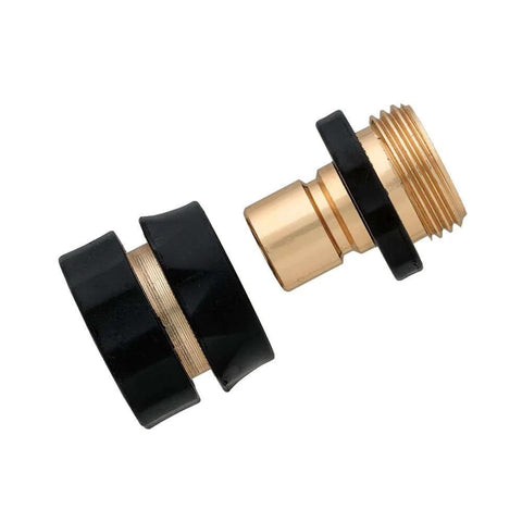 Heavy Duty Brass Hose Quick Connect Set With Male Adapter And Female Connector For Quick No Twist Attachments Weatherproof Garden Hose Fittings Save Time Switching Hose End Accessories In The Yard