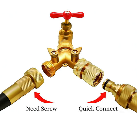 Heavy Duty Brass Garden Hose Quick Connect Fittings 3/4 Inch GHT Rust Resistant Quick Connect Hose Couplings setup