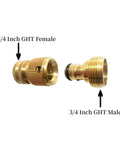 Heavy Duty Brass Garden Hose Quick Connect Fittings 3/4 Inch GHT Rust Resistant Quick Connect Hose Couplings Set