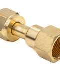 Close-up of Hydrogen Cylinder CGA 350 To Nitrogen Regulator CGA 580 Adaptor Brass Connector for high-pressure gas use