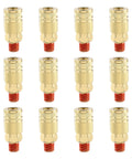 12 Piece 1/4 Inch Brass Male Industrial Coupler Kit For Air Hoses And Compressors, NPT Quick Connect Adapters, Heavy Duty Brass Fittings