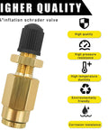 2 Pack Brass Inflation Valves With Push To Connect For 1/4 Inch OD Air Line Tubing, Built Tough, Leak Proof, Heavy Duty Air Suspension Valve Kit For Trailer, Tractor And Car Accessories