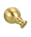 Brass Lamp Finial Ball Cap Knob With 1/4-27 Thread for Harp Top, durable brass construction, side view showing elegant finish.