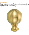 Brass Lamp Finial Ball Cap Knob With 1/4-27 Thread For Harp Top, durable brass construction, shown in polished finish.