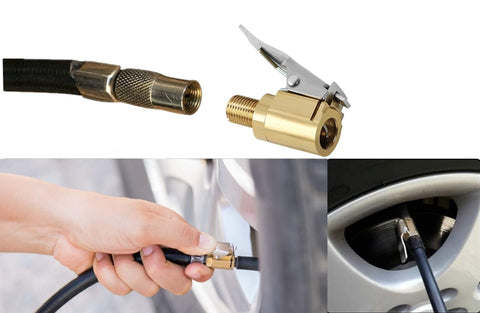 Brass Locking Tire Air Chuck With Clip Adapter No Leakage Nozzle For Vehicle Inflator and Compressor 8mm Fitting Tool in use