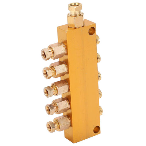 Adjustable Oil Distributor Brass Lube Piston Separator Manifold Block For Centralized Lubrication System On Milling Machines And CNC Lathes
