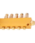 Oil Distributor Adjustable Brass Lubrication System Piston Separator Valve for CNC Machining Centers, five outlet view