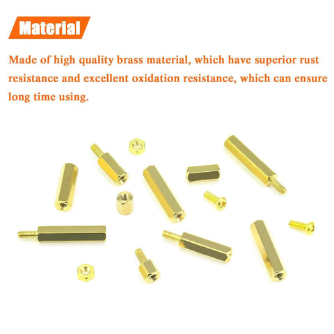 242 Pieces M2.5 Brass Spacers And Standoffs Assortment Kit with hex spacers and screws in various sizes for PCBs and motherboards.