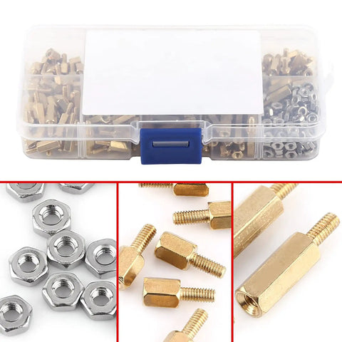 360 Piece Brass M2.5 Hex Threaded Standoff Set For PCBs And Machinery Male Female Spacer Pillars Nut Pillars Assortment Kit