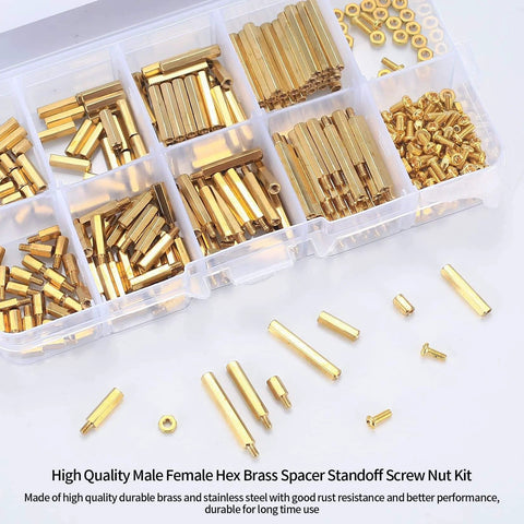 330 Pcs Brass M2 Hex Spacer Standoffs Kit With Screws Nuts Assortment For PCB Circuit Board And Motherboard Installations
