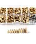 360 Piece Brass M2.5 Hex Threaded Standoff Set For PCBs And Machinery Male Female Spacer Pillars Nut Pillars Assortment Kit