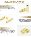 Detailed features of 220 Piece M3 Brass Standoffs Kit With Screws And Nuts, showing brass spacers and hardware applications.