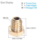 Push Button Grease Oil Cup For Lubrication System M6x1 Male Thread shown with size dimensions in brass finish