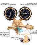 High Performance Nitrogen Regulator With 0-800 PSI Delivery For HVAC Purging Brazing And Soldering, Brass Construction, CGA 580 Inlet