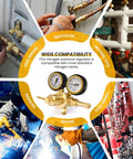 Durable Nitrogen Regulator With Five Foot Hose And Zero To Six Hundred PSI Delivery Pressure For HVAC Systems Brass Nitrogen Tank Gauge