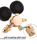 High Performance Nitrogen Regulator With 0-800 PSI Delivery For HVAC Purging Brazing And Soldering, Brass Construction, close-up