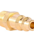 Brass 1/4 Inch NPT Male Air Hose Quick Connect Adapter Kit With Industrial M Style Couplers And Plugs, Air Compressor Fittings